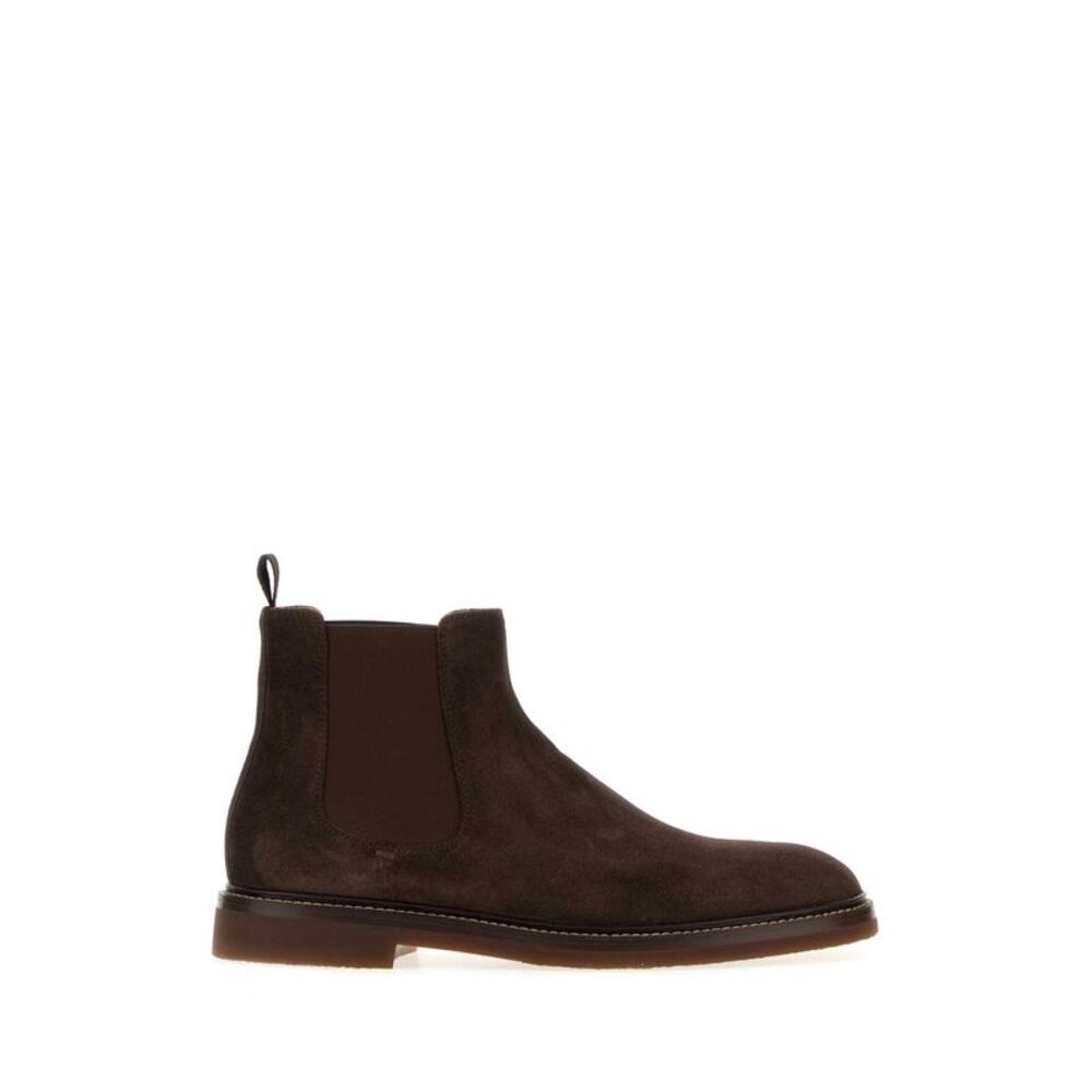 Brunello Cucinelli Men Brown Suede Ankle Boots